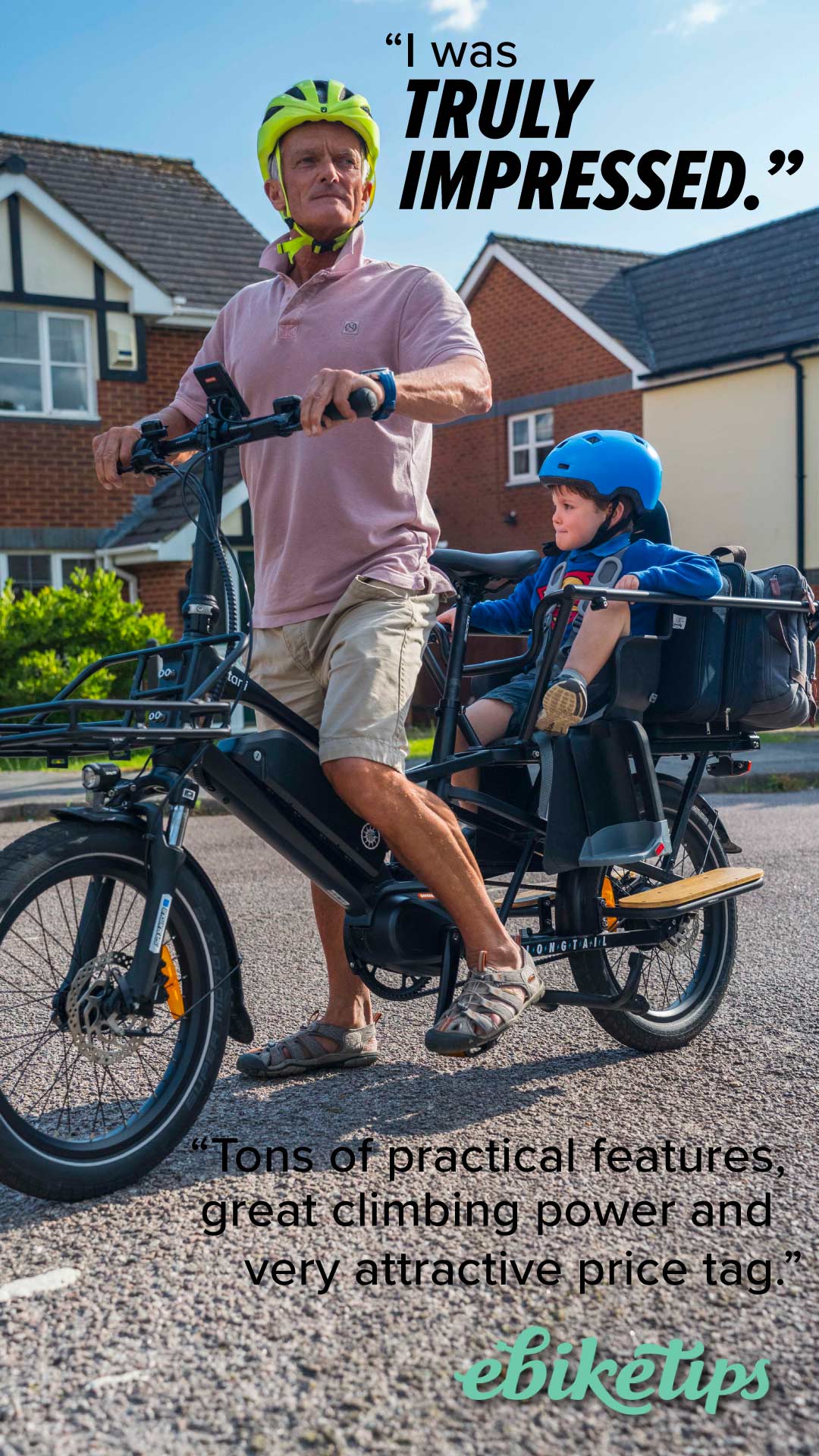 "I was truly impressed. Tons of practical features, great climbing power and a very attractive price tag". Ebiketips review of the estarli eCargo.